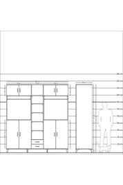 Kronos Dolap 14 Raflı 2 Çekmeceli 2 Askılı 220x59x243 - S784M013V08C