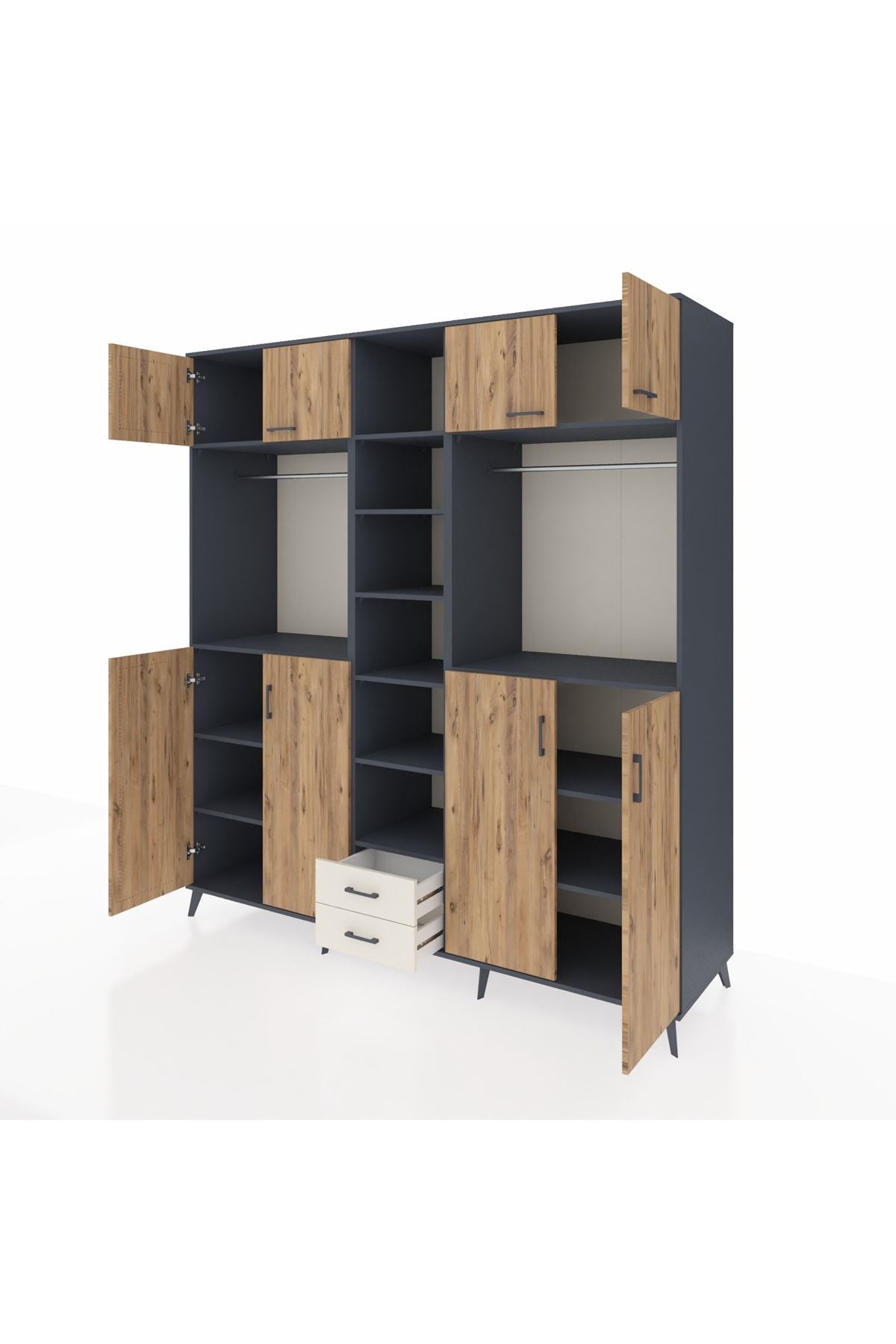 Kronos Dolap 14 Raflı 2 Çekmeceli 2 Askılı 220x59x243 - S784M013V10C