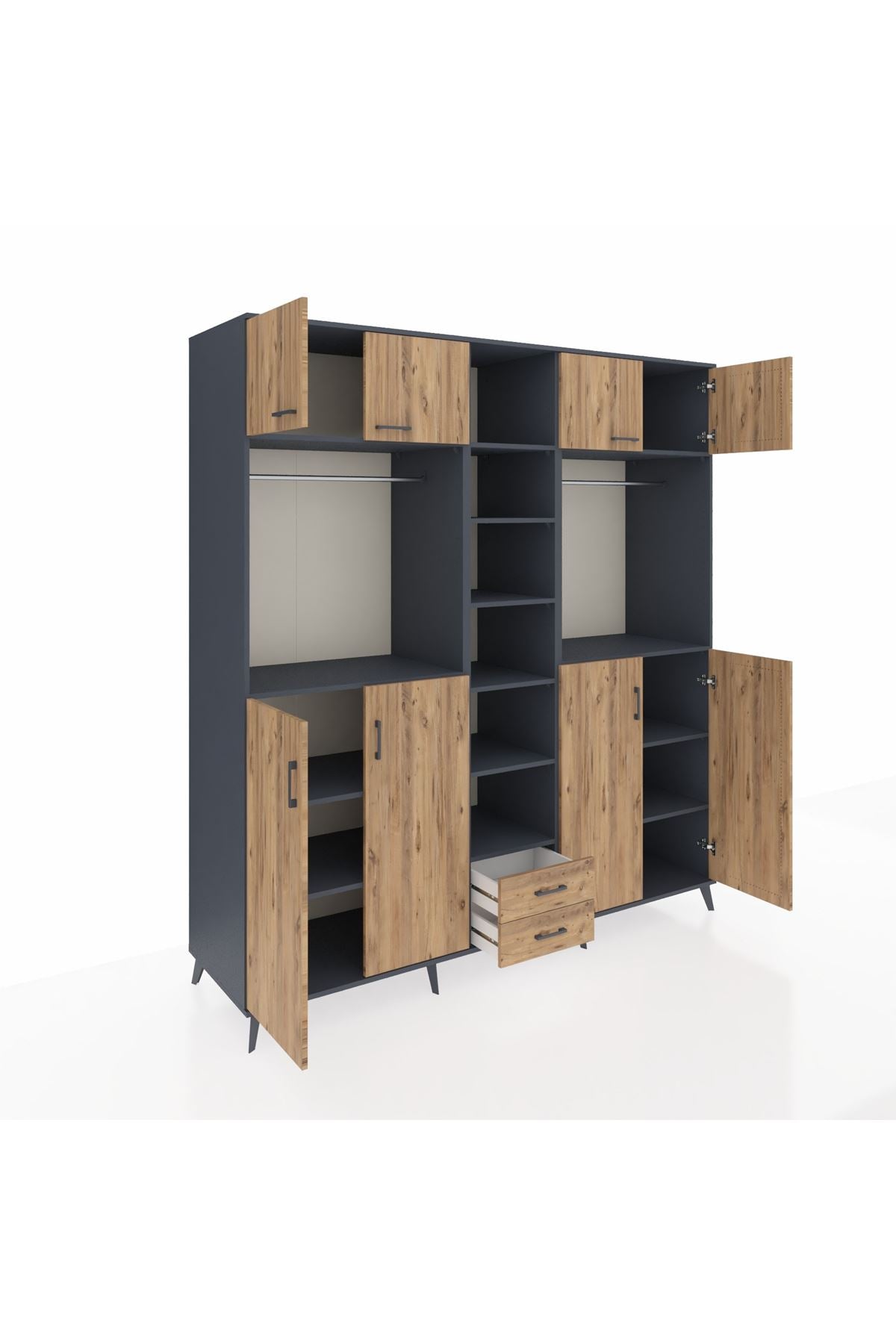 Kronos Dolap 14 Raflı 2 Çekmeceli 2 Askılı 220x59x243 - S784M013V12C