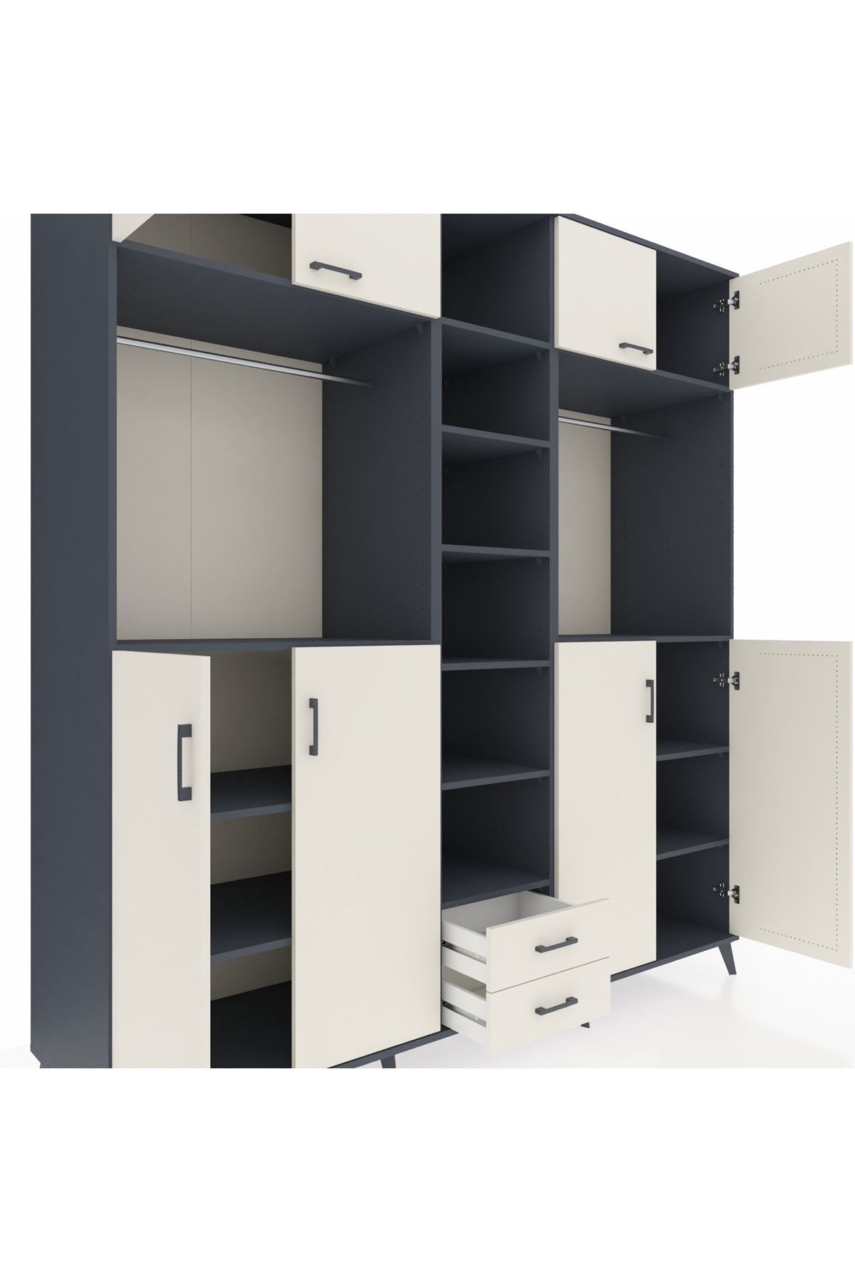 Kronos Dolap 14 Raflı 2 Çekmeceli 2 Askılı 220x59x243 - S784M013V13C