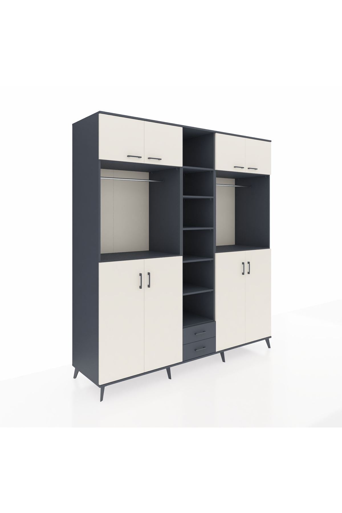 Kronos Dolap 14 Raflı 2 Çekmeceli 2 Askılı 220x59x243 - S784M013V14C