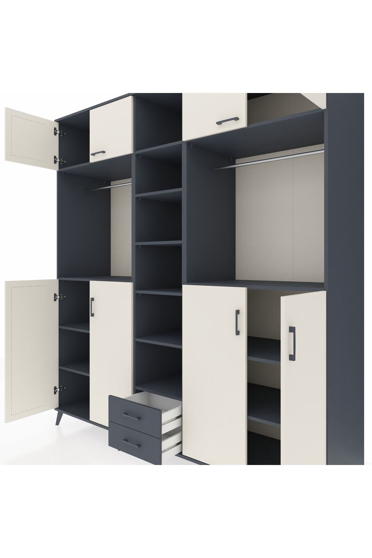 Kronos Dolap 14 Raflı 2 Çekmeceli 2 Askılı 220x59x243 - S784M013V14C