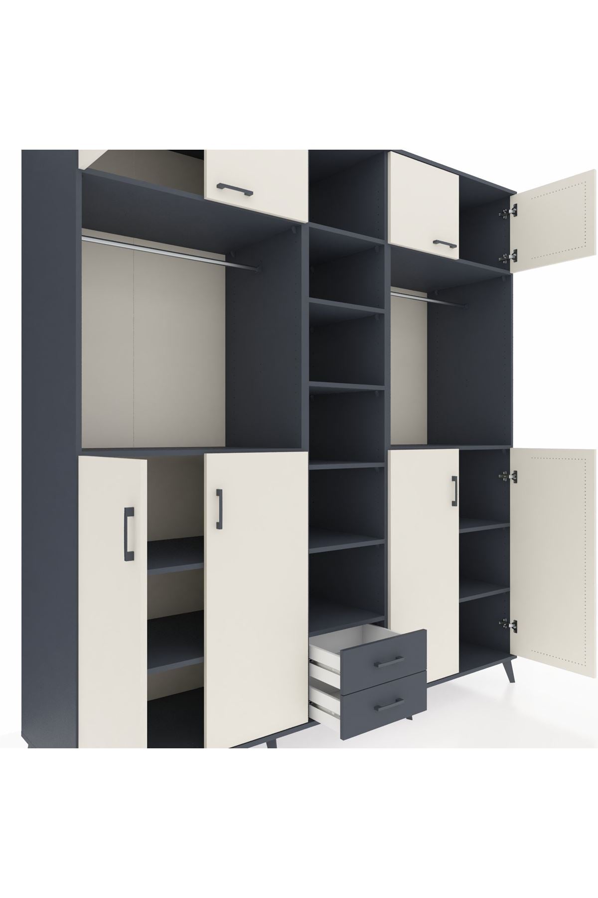 Kronos Dolap 14 Raflı 2 Çekmeceli 2 Askılı 220x59x243 - S784M013V14C