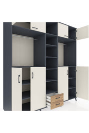 Kronos Dolap 14 Raflı 2 Çekmeceli 2 Askılı 220x59x243 - S784M013V15C
