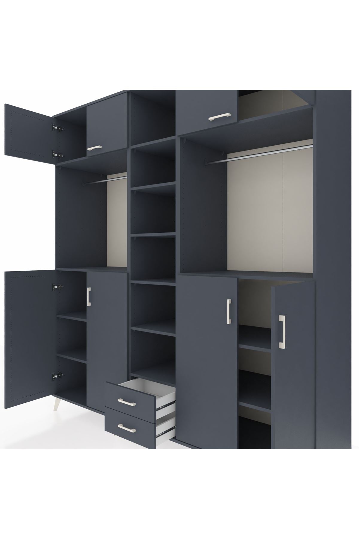 Kronos Dolap 14 Raflı 2 Çekmeceli 2 Askılı 220x59x243 - S784M013V17C