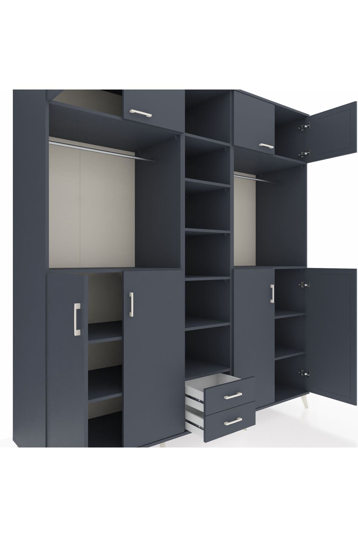 Kronos Dolap 14 Raflı 2 Çekmeceli 2 Askılı 220x59x243 - S784M013V17C