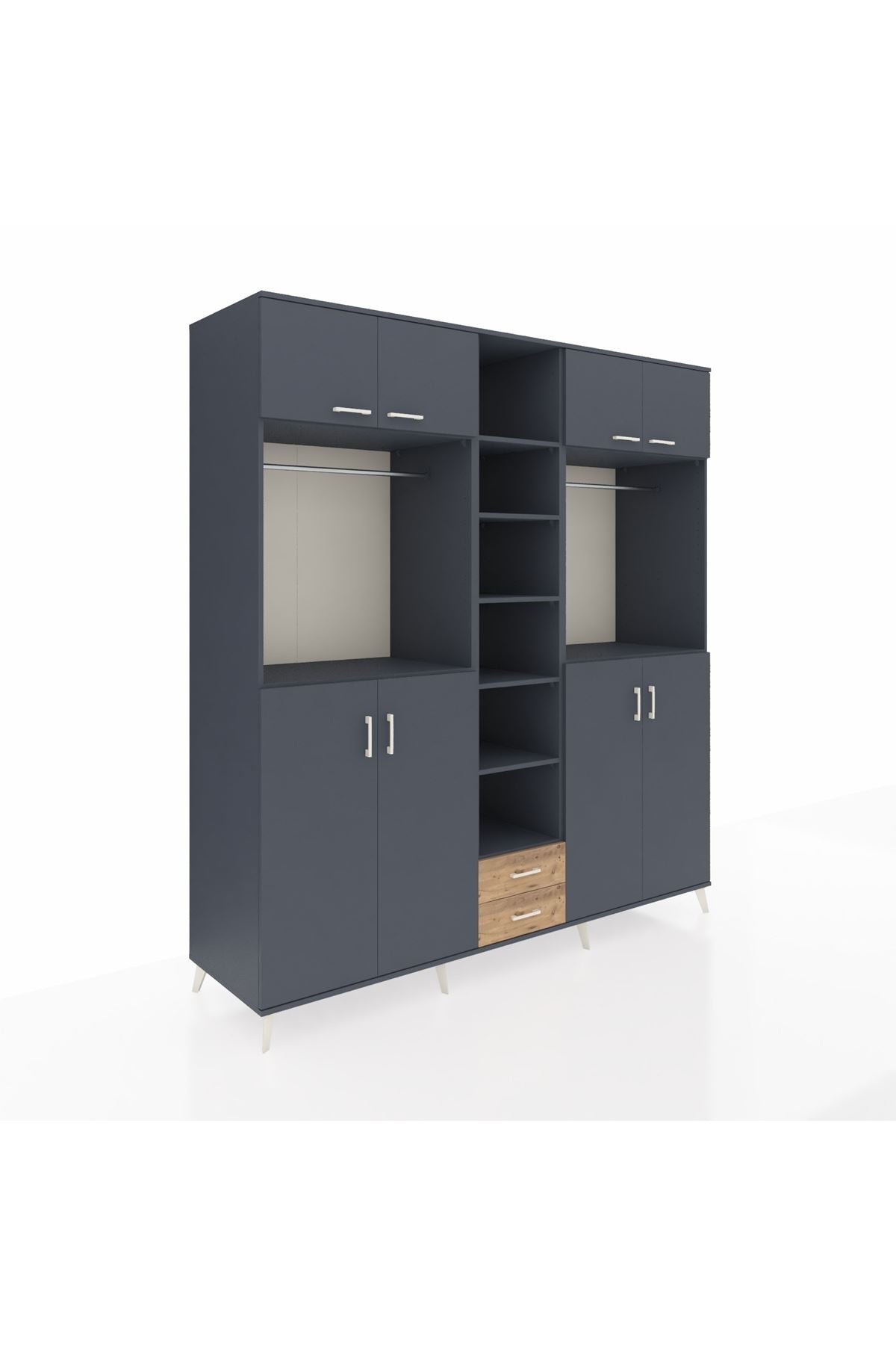 Kronos Dolap 14 Raflı 2 Çekmeceli 2 Askılı 220x59x243 - S784M013V18C