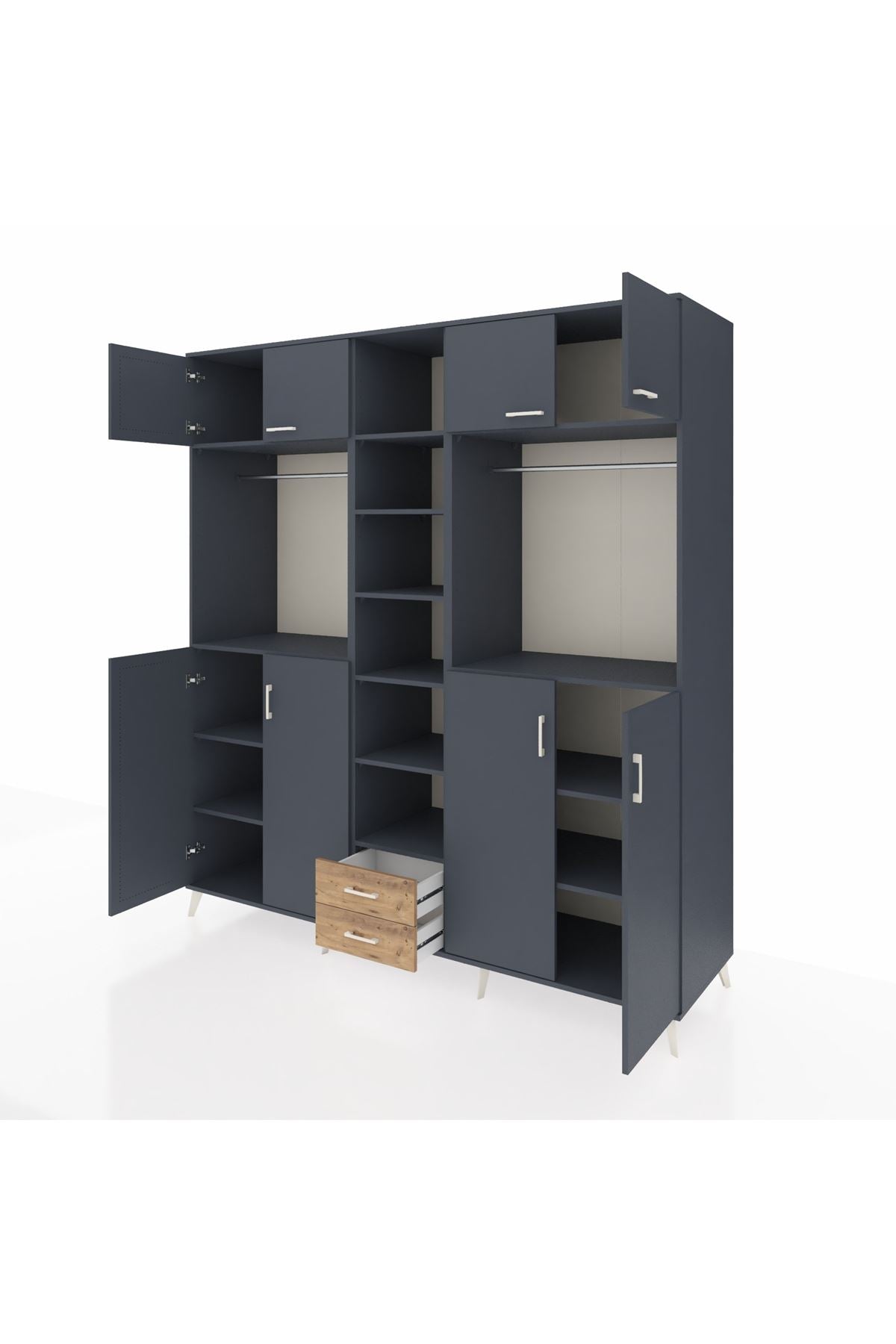 Kronos Dolap 14 Raflı 2 Çekmeceli 2 Askılı 220x59x243 - S784M013V18C