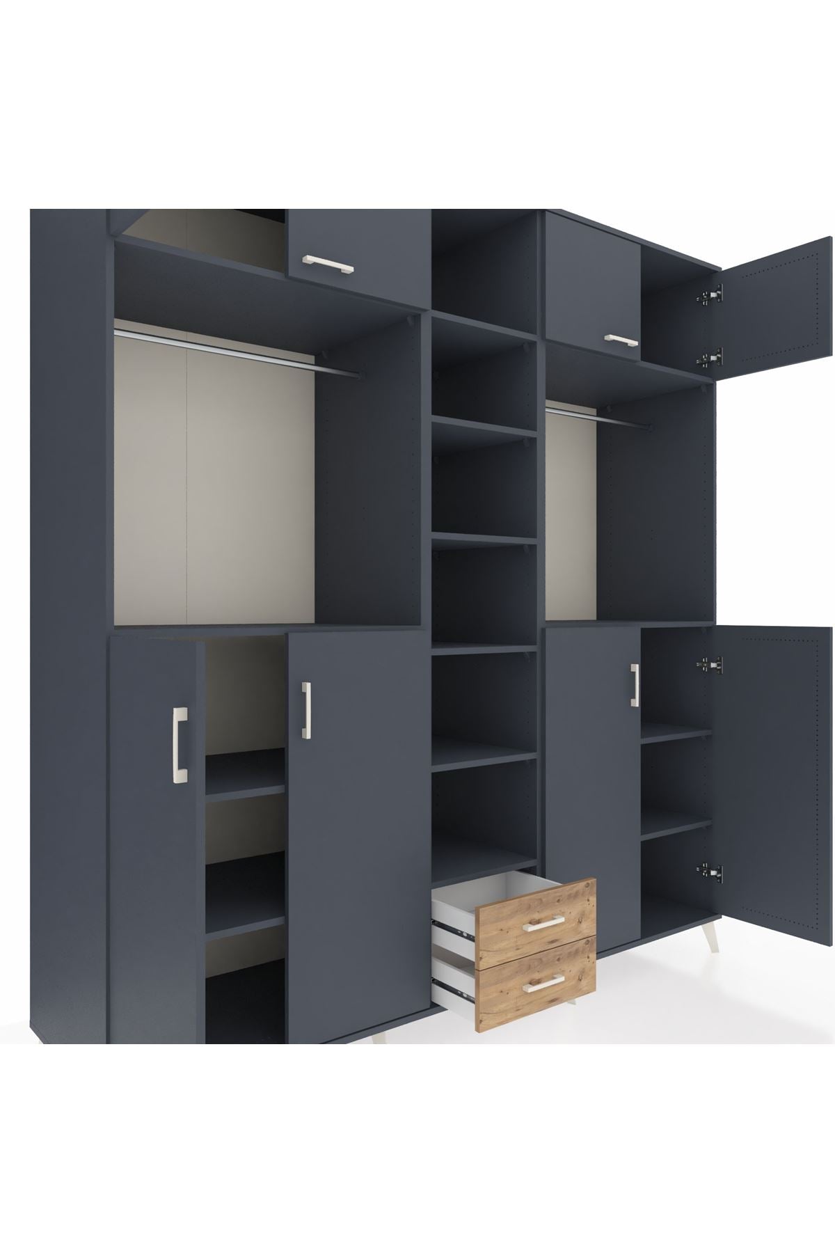 Kronos Dolap 14 Raflı 2 Çekmeceli 2 Askılı 220x59x243 - S784M013V18C