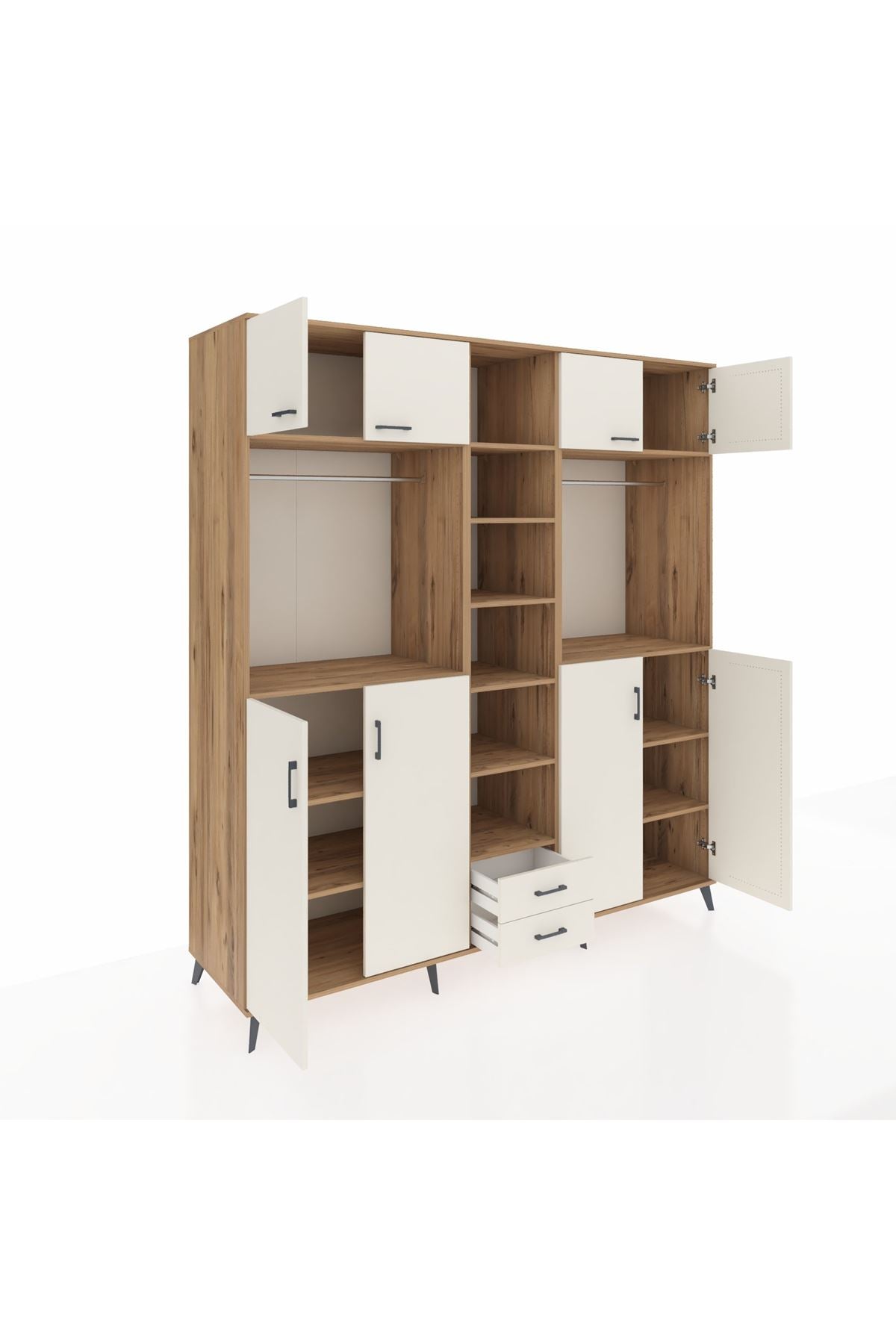 Kronos Dolap 14 Raflı 2 Çekmeceli 2 Askılı 220x59x243 - S784M013V22C
