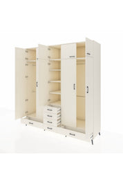 Kronos Dolap 6 Raflı 6 Çekmeceli 4 Askılı 220x59x243 - S784M014V04C