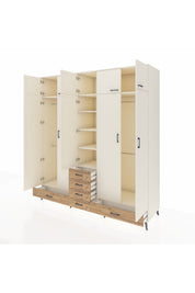 Kronos Dolap 6 Raflı 6 Çekmeceli 4 Askılı 220x59x243 - S784M014V06C