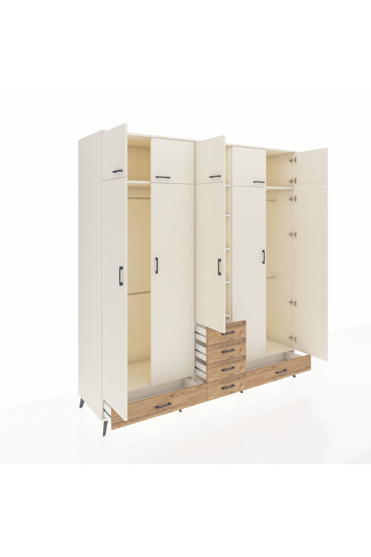 Kronos Dolap 6 Raflı 6 Çekmeceli 4 Askılı 220x59x243 - S784M014V06C