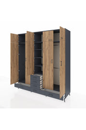 Kronos Dolap 6 Raflı 6 Çekmeceli 4 Askılı 220x59x243 - S784M014V11C