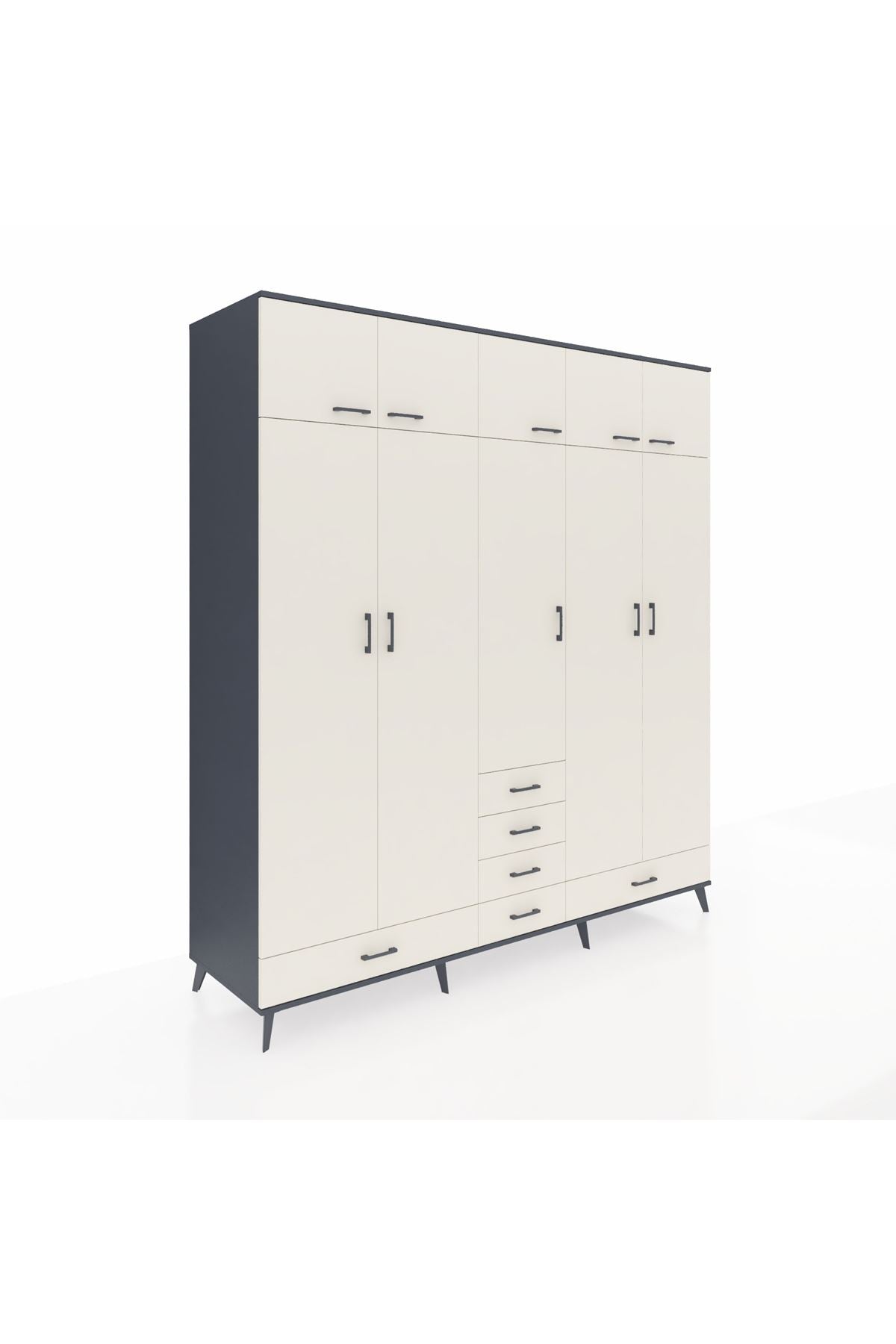 Kronos Dolap 6 Raflı 6 Çekmeceli 4 Askılı 220x59x243 - S784M014V13C
