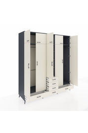 Kronos Dolap 6 Raflı 6 Çekmeceli 4 Askılı 220x59x243 - S784M014V13C