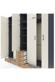 Kronos Dolap 6 Raflı 6 Çekmeceli 4 Askılı 220x59x243 - S784M014V15C