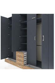 Kronos Dolap 6 Raflı 6 Çekmeceli 4 Askılı 220x59x243 - S784M014V18C