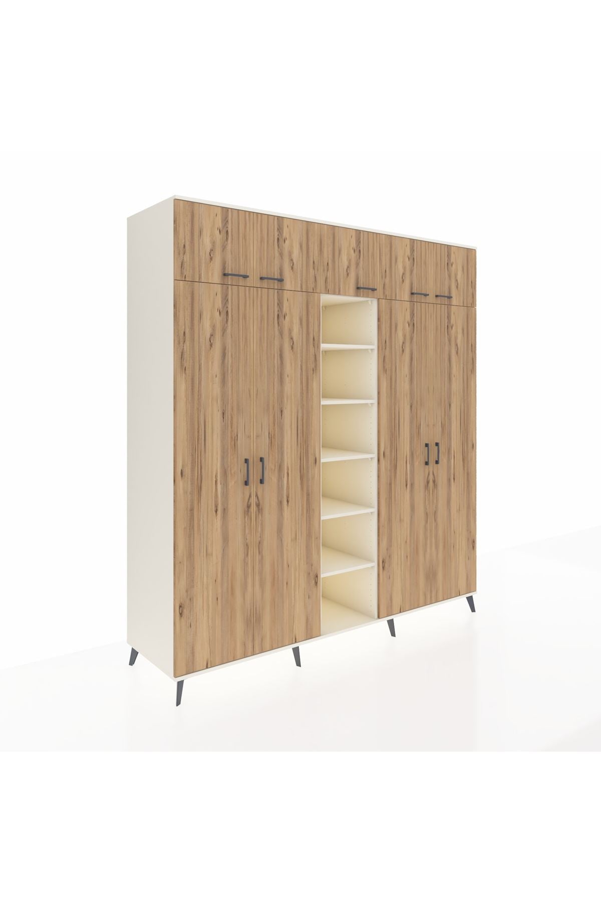 Kronos Dolap 12 Raflı 9 Kapaklı 2 Askılı 220x59x243 - S784M016V01C