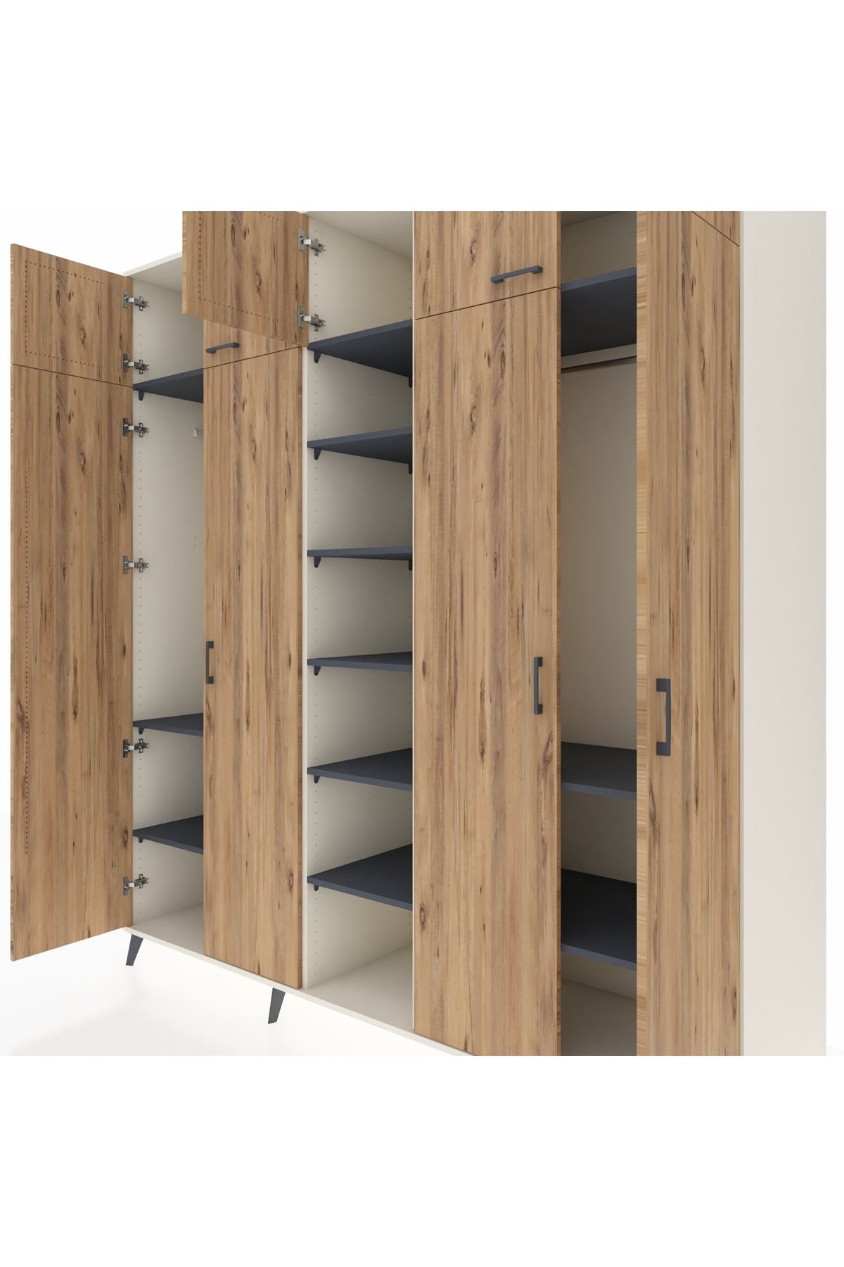 Kronos Dolap 12 Raflı 9 Kapaklı 2 Askılı 220x59x243 - S784M016V02C