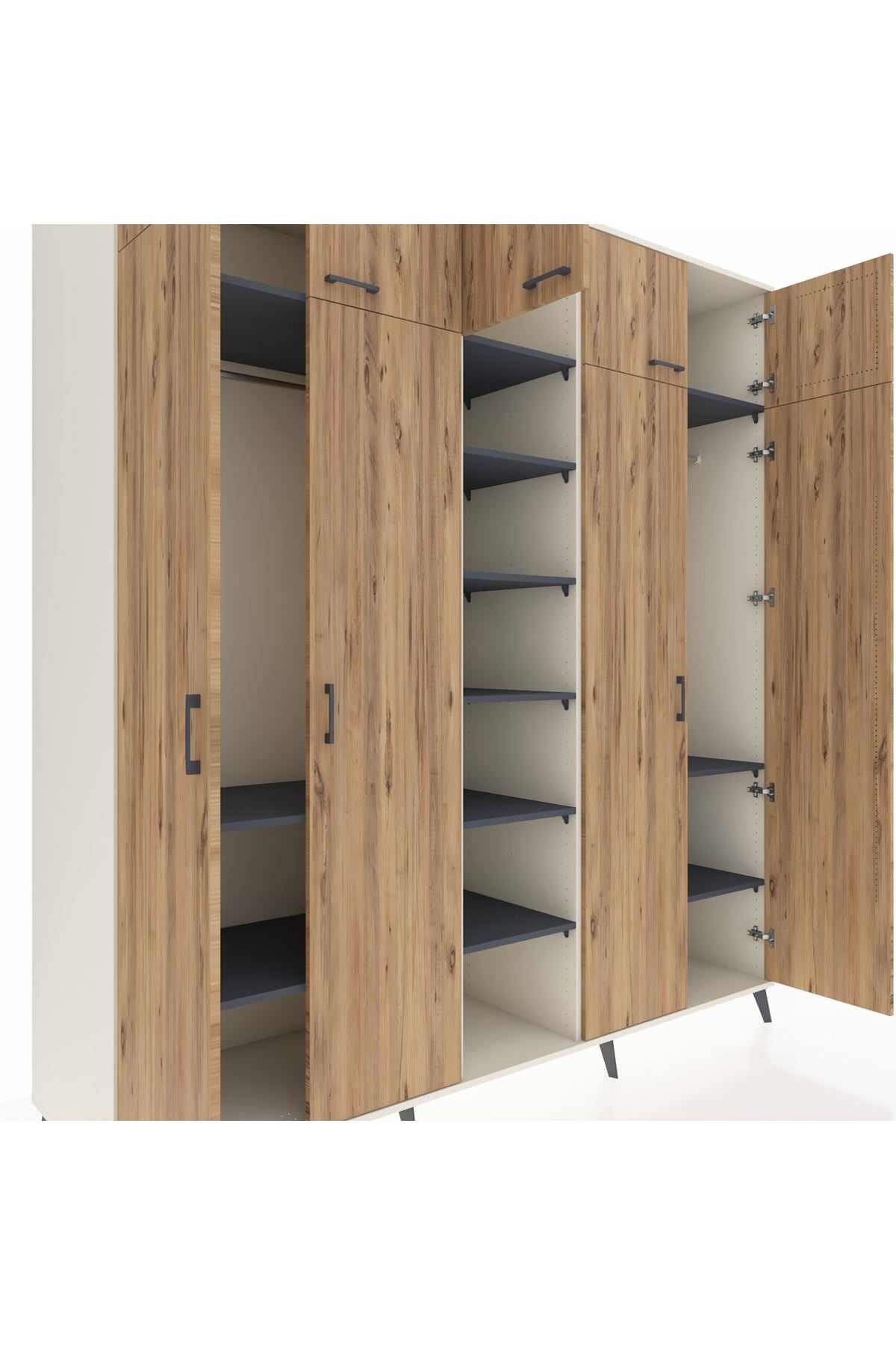 Kronos Dolap 12 Raflı 9 Kapaklı 2 Askılı 220x59x243 - S784M016V02C
