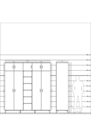 Kronos Dolap 12 Raflı 9 Kapaklı 2 Askılı 220x59x243 - S784M016V02C