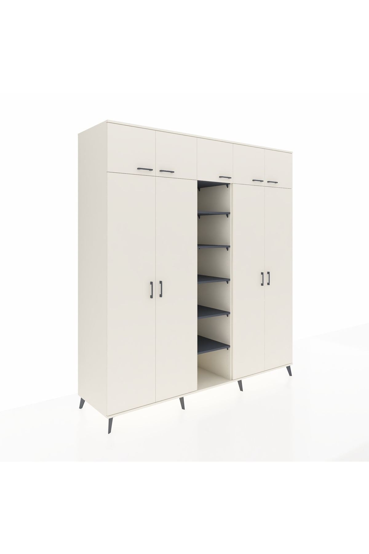 Kronos Dolap 12 Raflı 9 Kapaklı 2 Askılı 220x59x243 - S784M016V05C