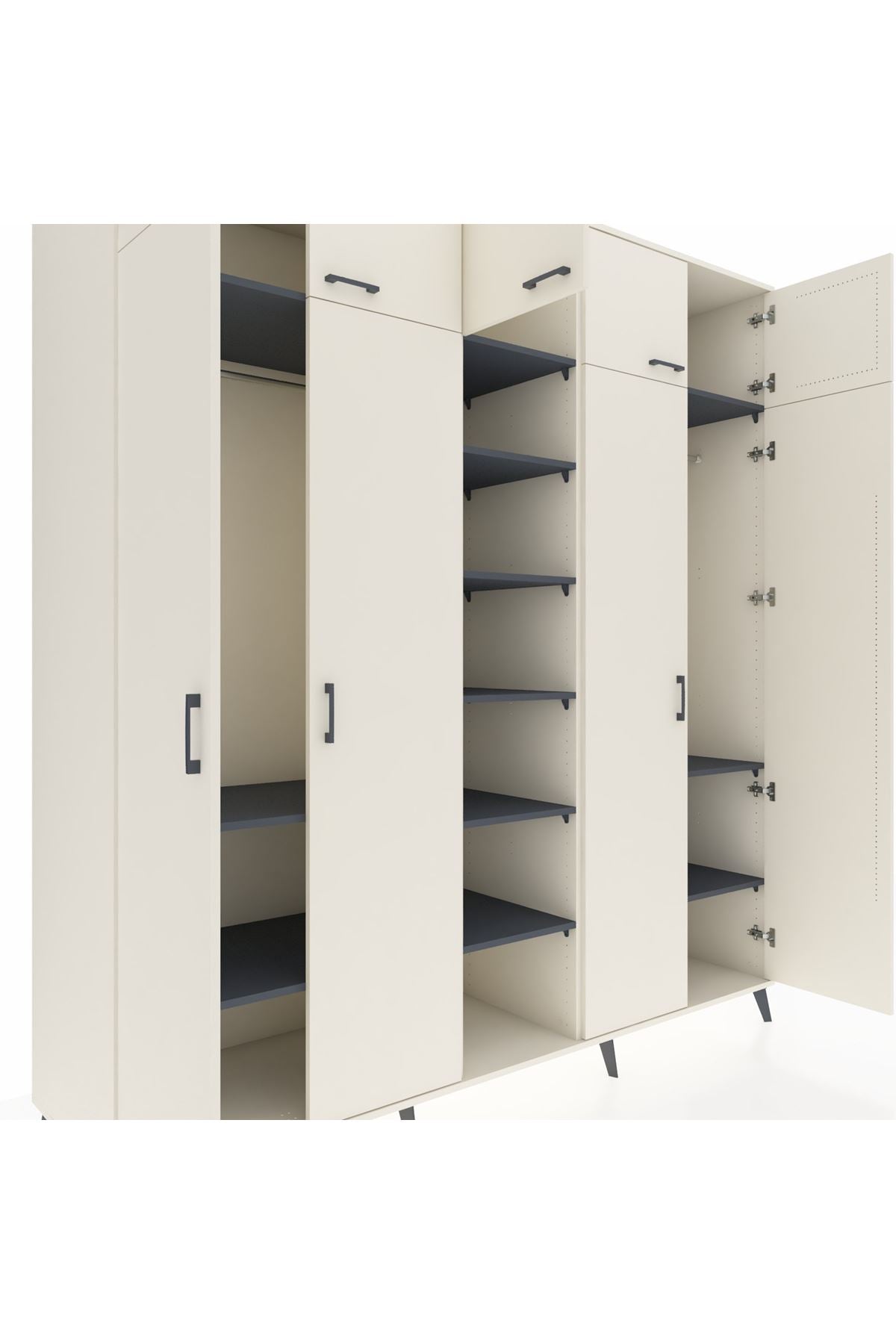 Kronos Dolap 12 Raflı 9 Kapaklı 2 Askılı 220x59x243 - S784M016V05C