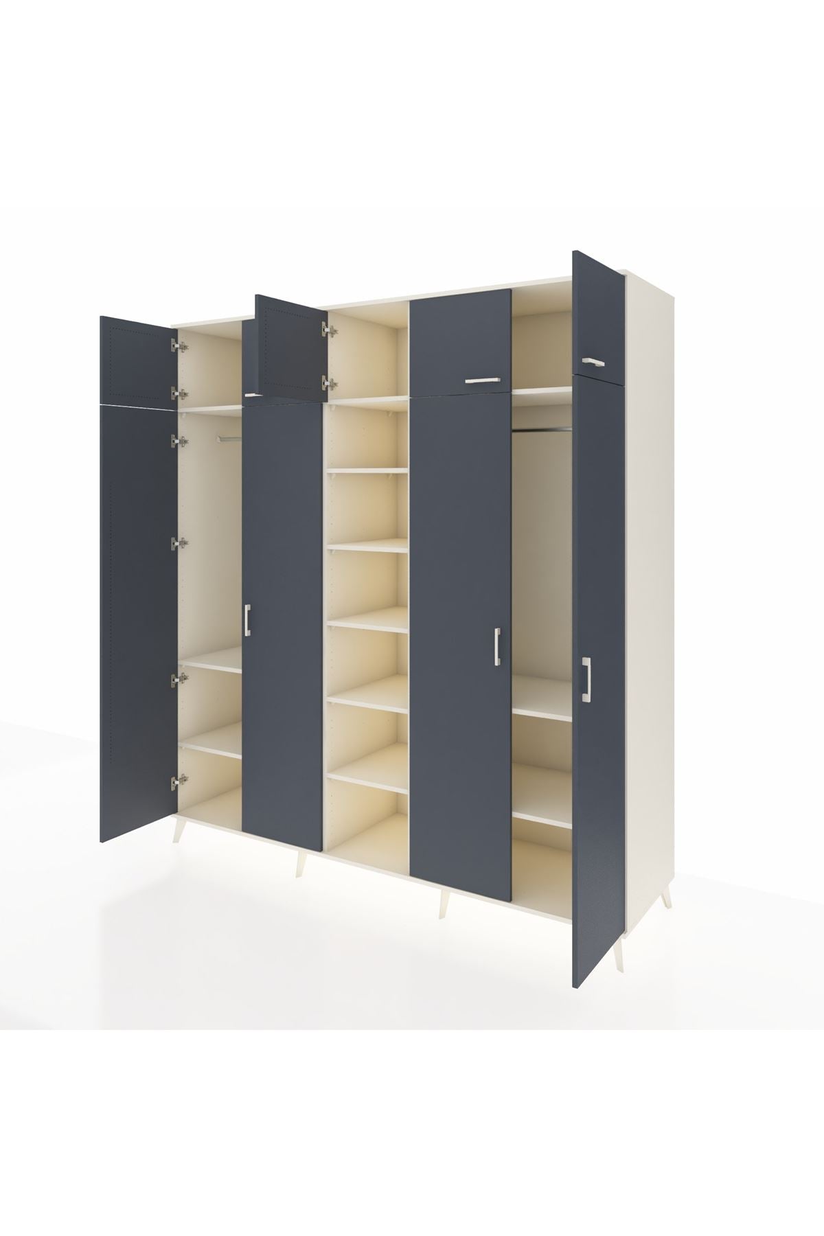 Kronos Dolap 12 Raflı 9 Kapaklı 2 Askılı 220x59x243 - S784M016V07C