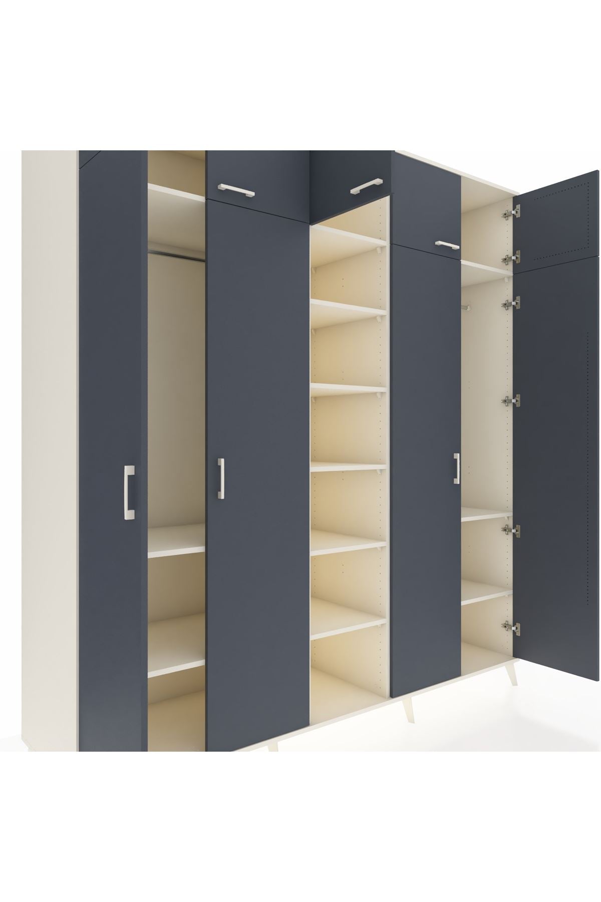 Kronos Dolap 12 Raflı 9 Kapaklı 2 Askılı 220x59x243 - S784M016V07C