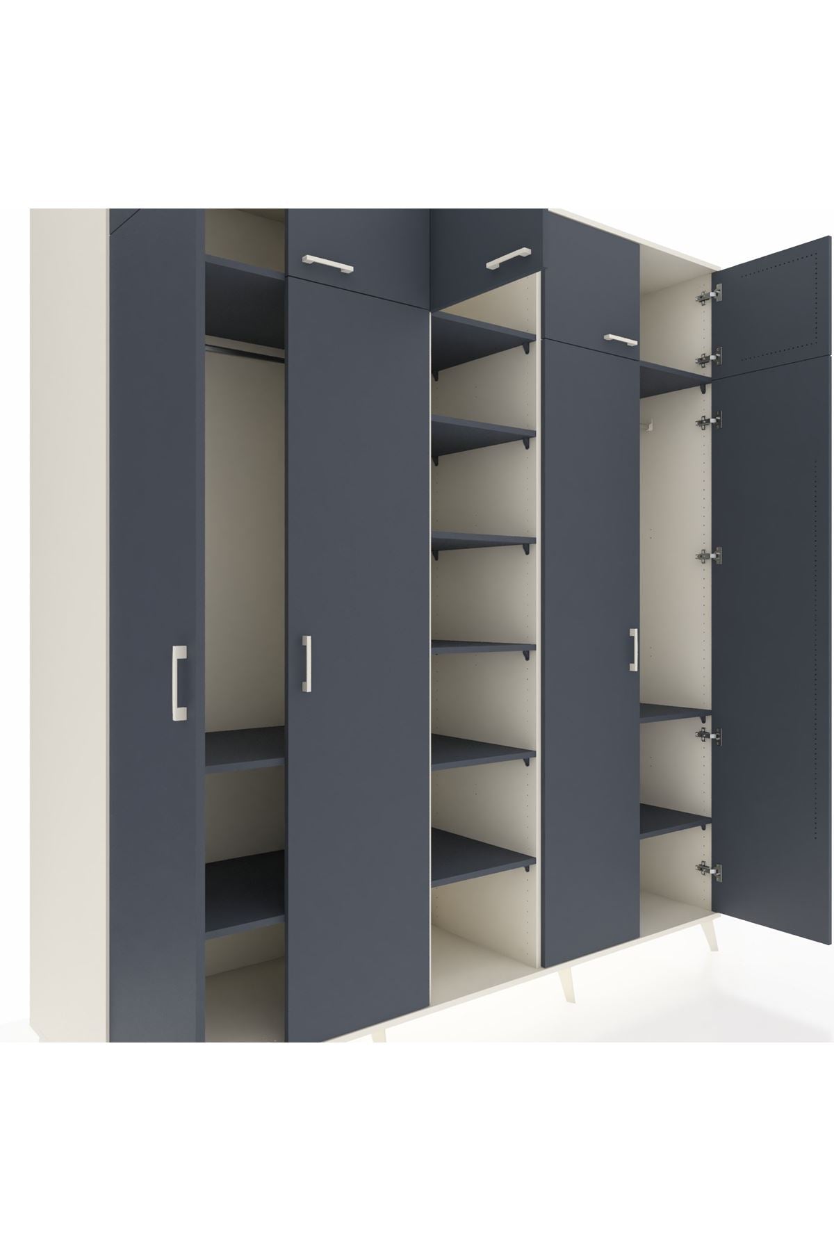 Kronos Dolap 12 Raflı 9 Kapaklı 2 Askılı 220x59x243 - S784M016V08C