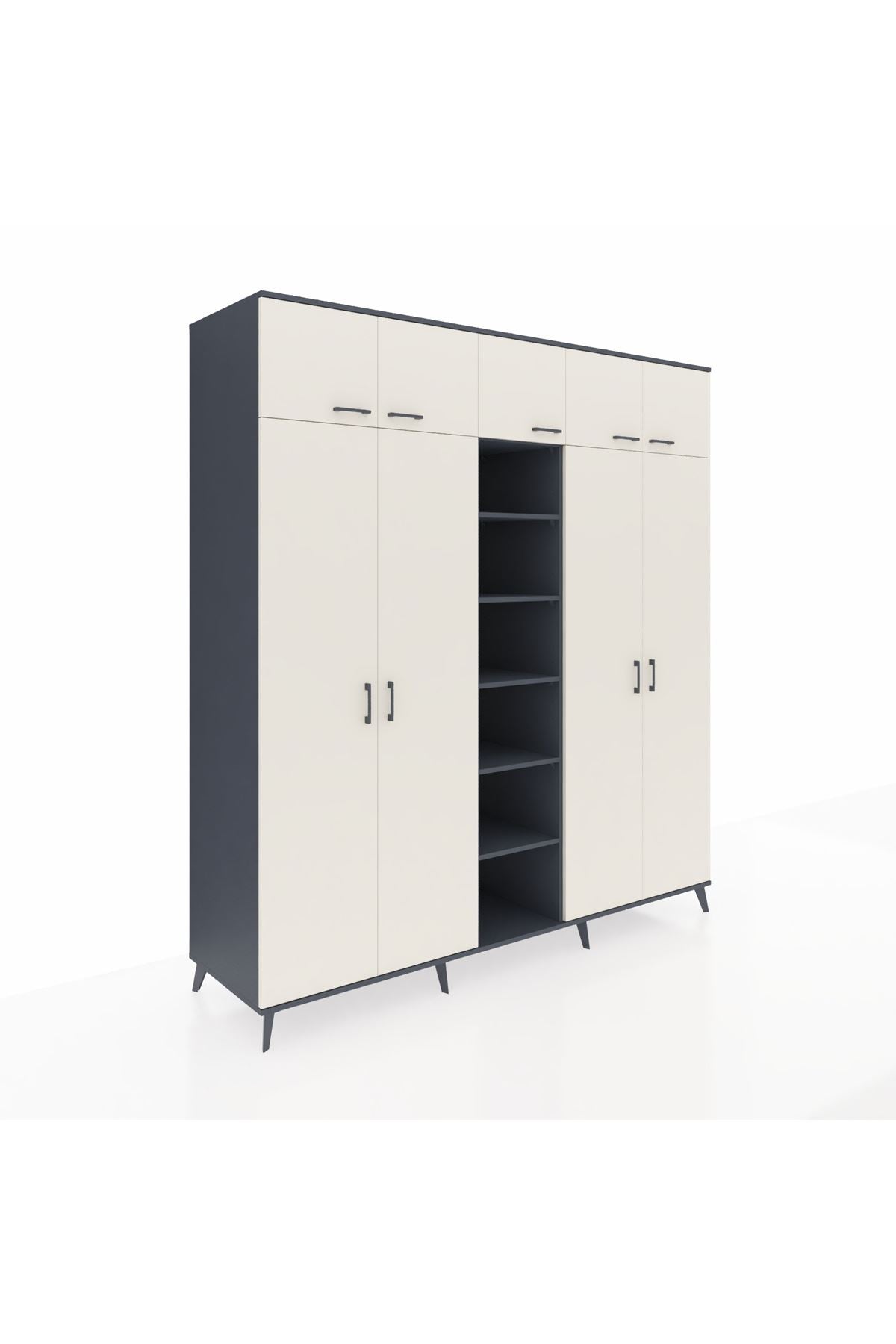 Kronos Dolap 12 Raflı 9 Kapaklı 2 Askılı 220x59x243 - S784M016V14C