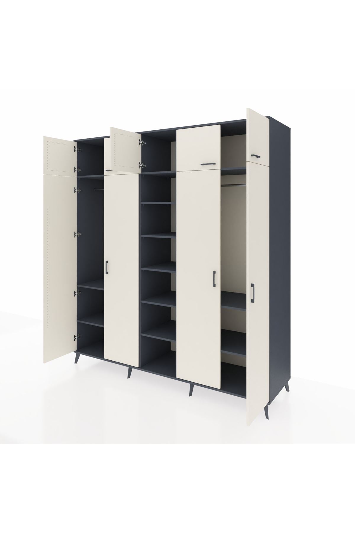 Kronos Dolap 12 Raflı 9 Kapaklı 2 Askılı 220x59x243 - S784M016V14C