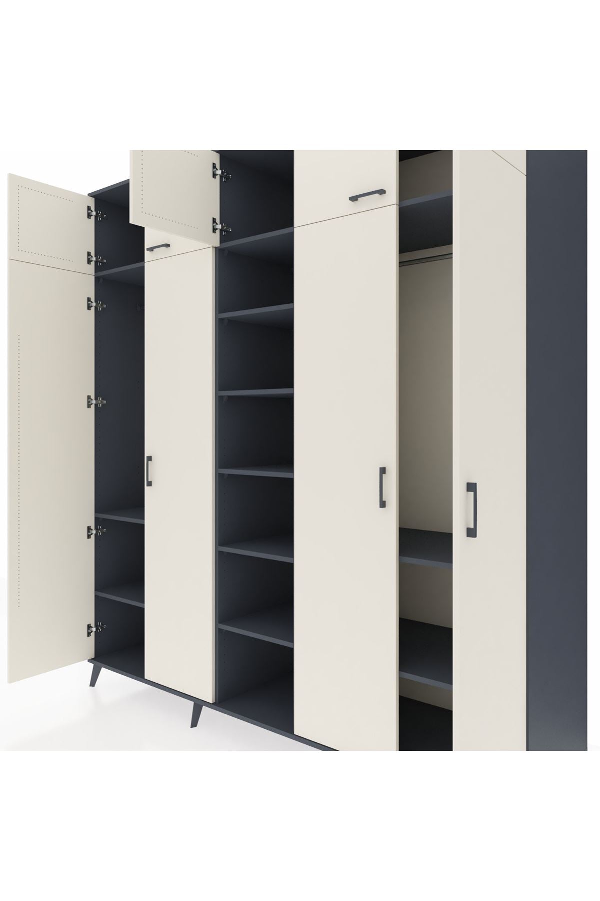 Kronos Dolap 12 Raflı 9 Kapaklı 2 Askılı 220x59x243 - S784M016V14C