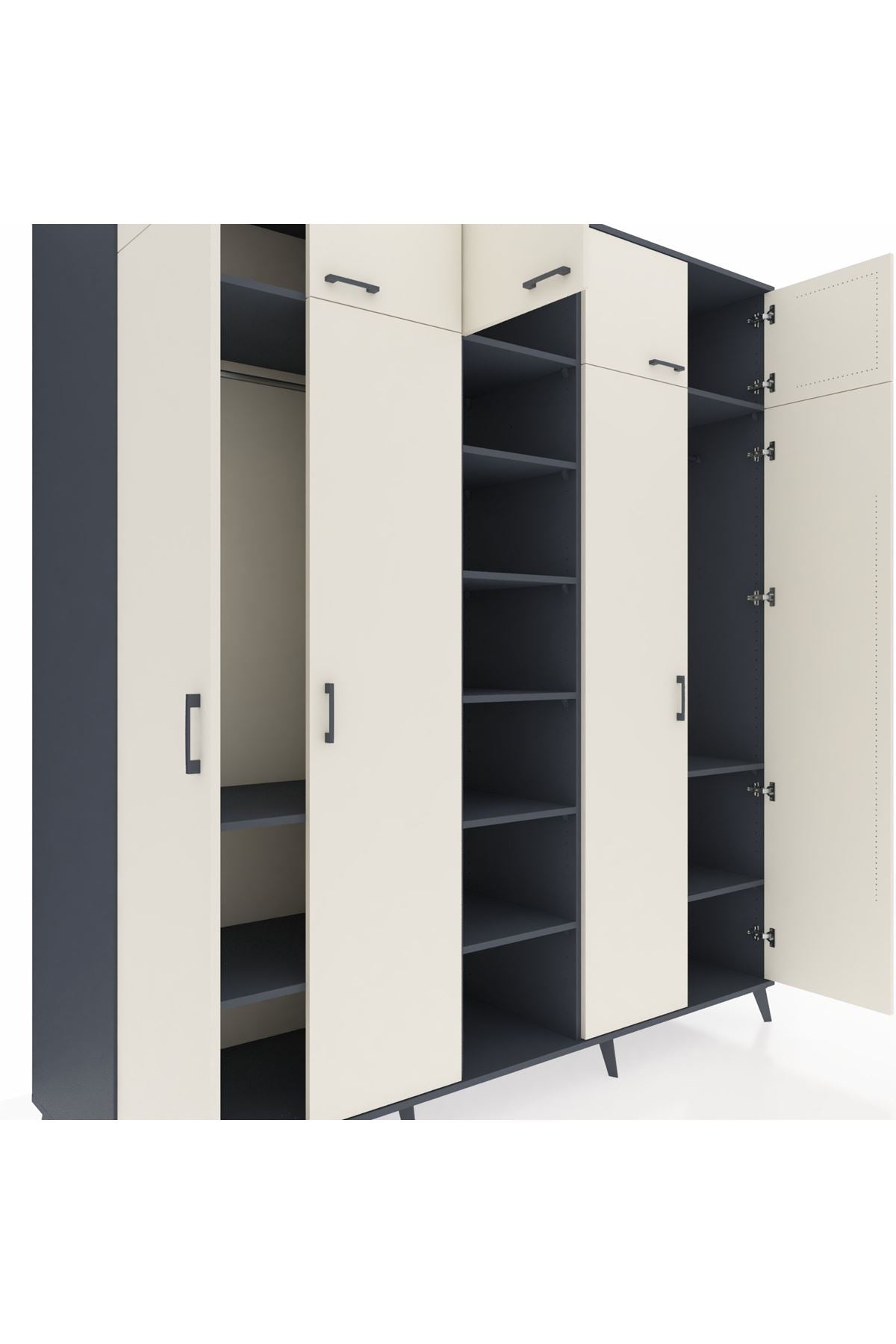 Kronos Dolap 12 Raflı 9 Kapaklı 2 Askılı 220x59x243 - S784M016V14C