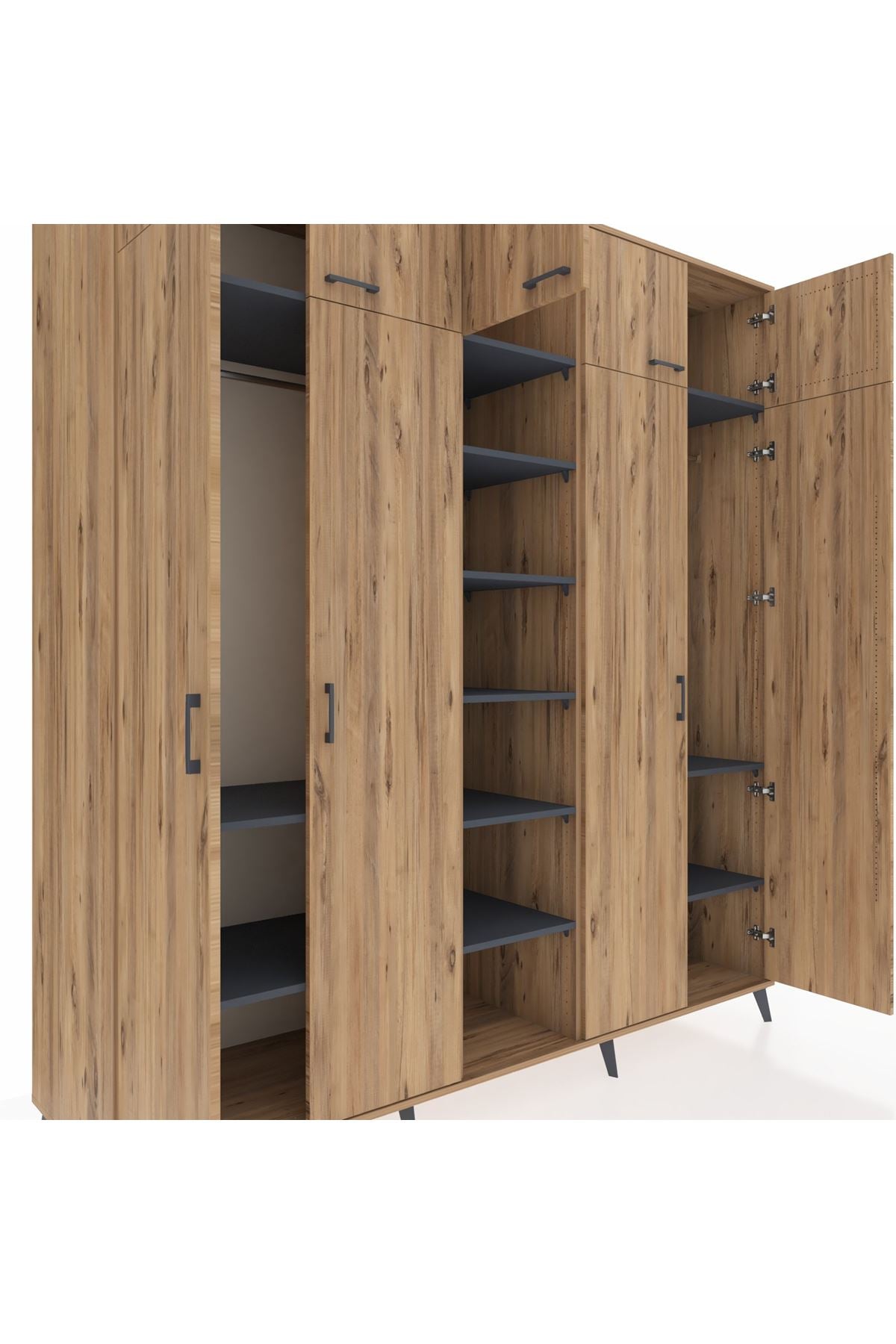 Kronos Dolap 12 Raflı 9 Kapaklı 2 Askılı 220x59x243 - S784M016V20C