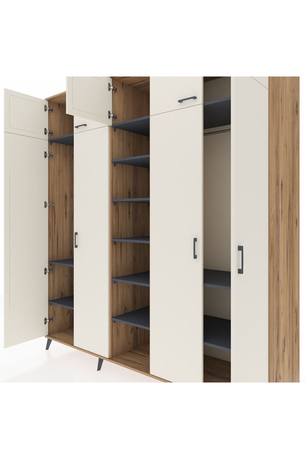 Kronos Dolap 12 Raflı 9 Kapaklı 2 Askılı 220x59x243 - S784M016V23C