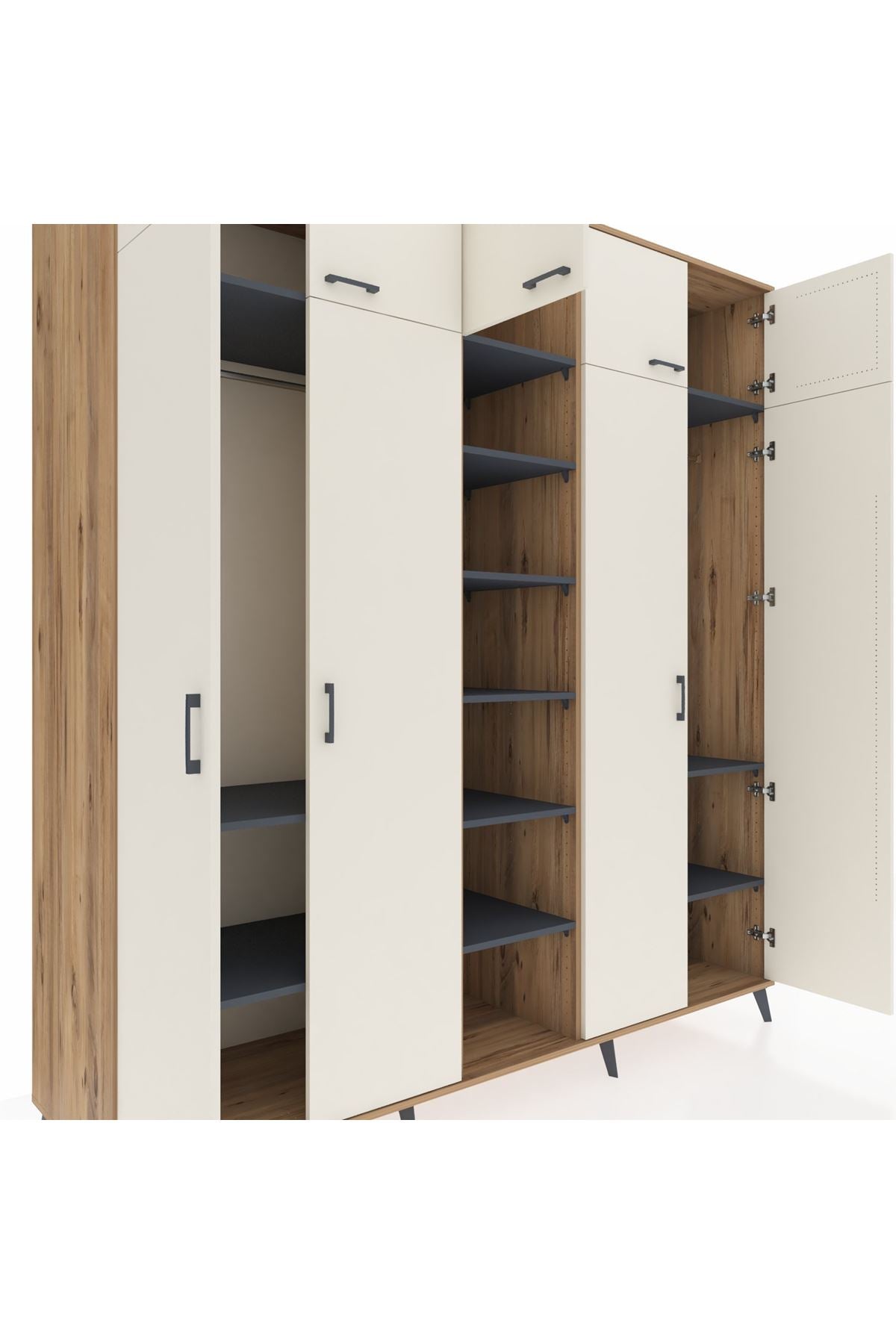 Kronos Dolap 12 Raflı 9 Kapaklı 2 Askılı 220x59x243 - S784M016V23C