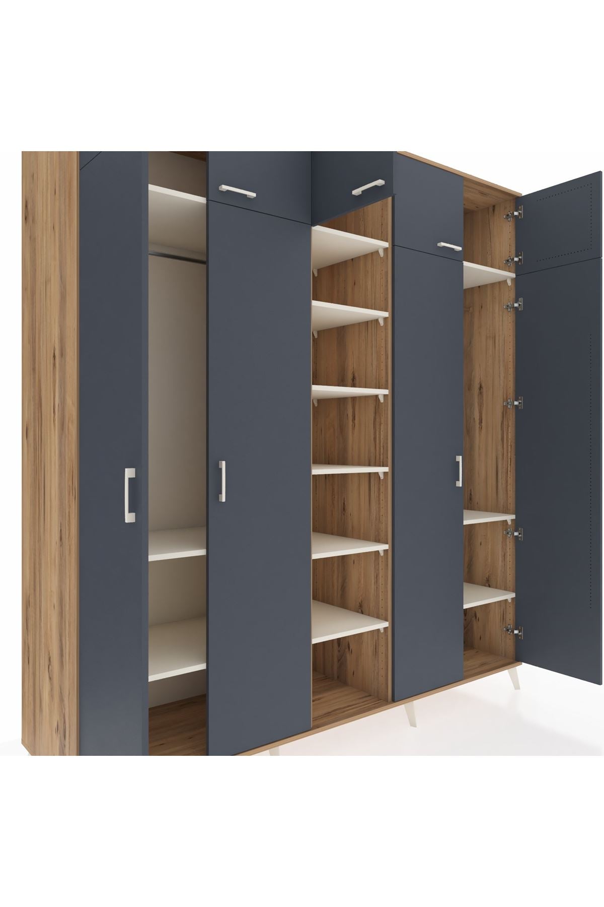Kronos Dolap 12 Raflı 9 Kapaklı 2 Askılı 220x59x243 - S784M016V25C