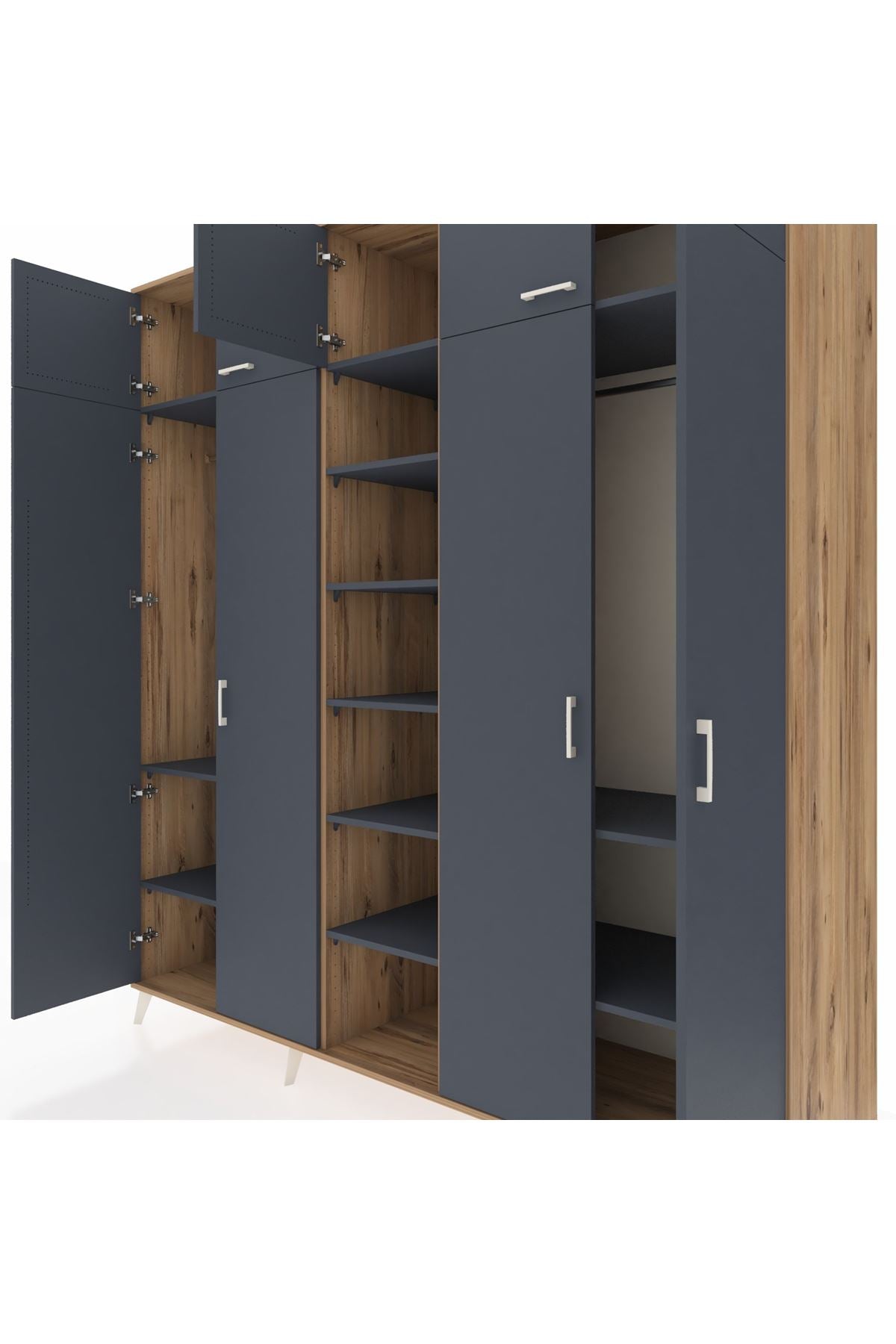 Kronos Dolap 12 Raflı 9 Kapaklı 2 Askılı 220x59x243 - S784M016V26C