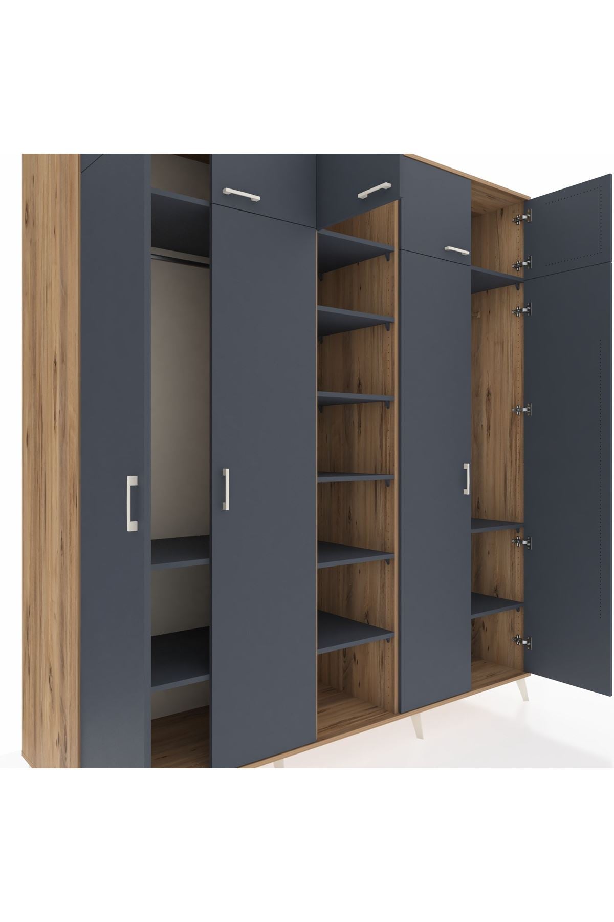Kronos Dolap 12 Raflı 9 Kapaklı 2 Askılı 220x59x243 - S784M016V26C
