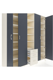 Kronos Dolap 17 Raflı 3 Çekmeceli 4 Kapaklı 220x59x243 - S784M017V07C