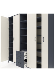 Kronos Dolap 17 Raflı 3 Çekmeceli 4 Kapaklı 220x59x243 - S784M017V14C