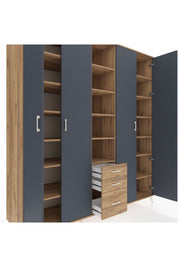 Kronos Dolap 17 Raflı 3 Çekmeceli 4 Kapaklı 220x59x243 - S784M017V27C