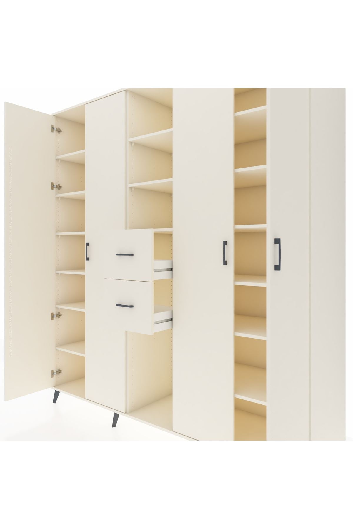 Kronos Dolap 15 Raflı 2 Çekmeceli 4 Kapaklı 220x59x243 - S784M018V04C