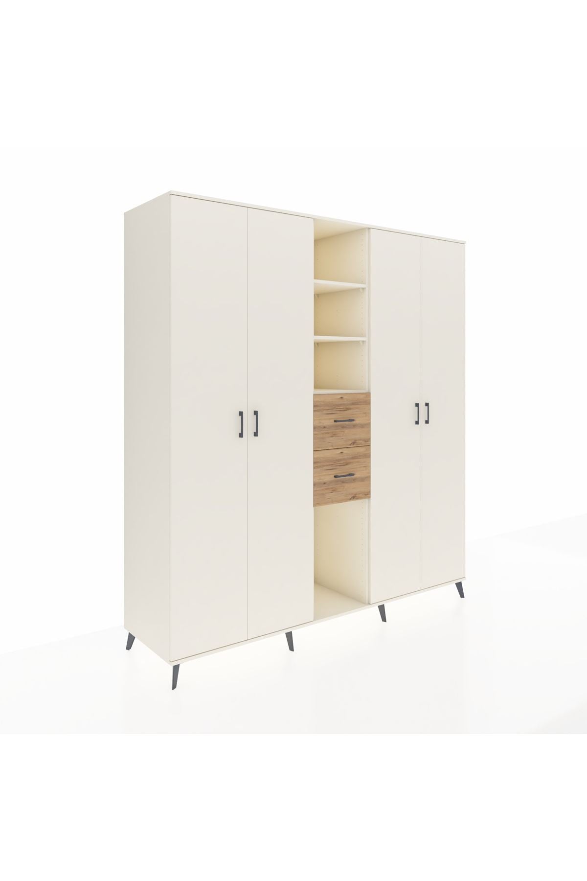 Kronos Dolap 15 Raflı 2 Çekmeceli 4 Kapaklı 220x59x243 - S784M018V06C