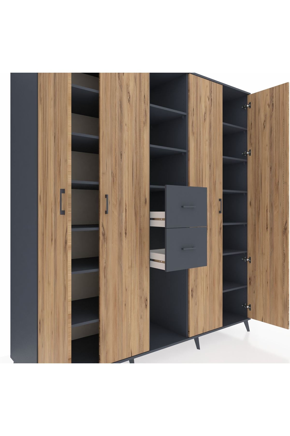 Kronos Dolap 15 Raflı 2 Çekmeceli 4 Kapaklı 220x59x243 - S784M018V11C