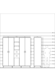 Kronos Dolap 15 Raflı 2 Çekmeceli 4 Kapaklı 220x59x243 - S784M018V12C