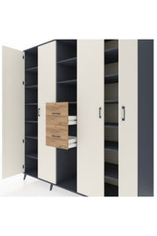 Kronos Dolap 15 Raflı 2 Çekmeceli 4 Kapaklı 220x59x243 - S784M018V15C