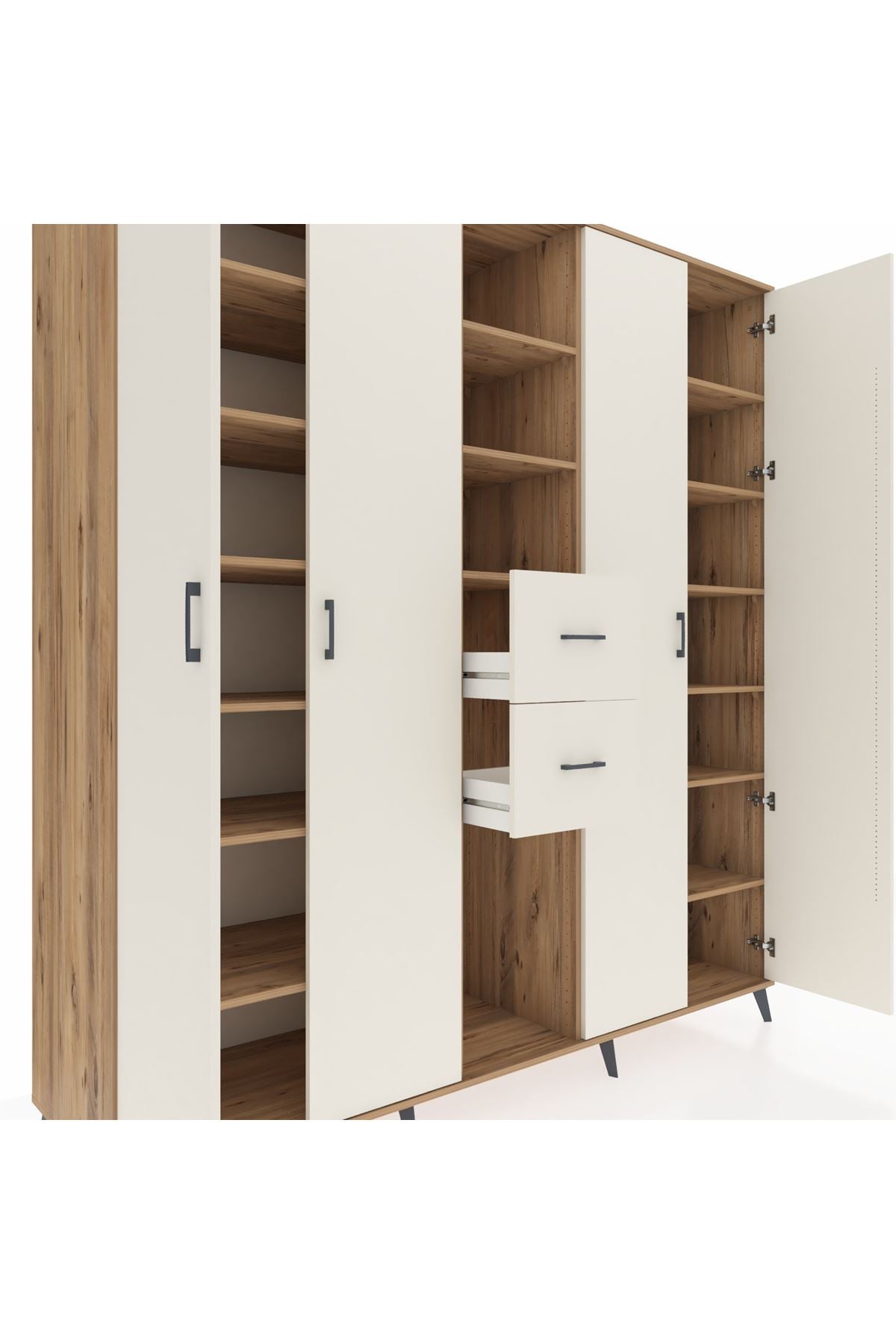 Kronos Dolap 15 Raflı 2 Çekmeceli 4 Kapaklı 220x59x243 - S784M018V22C